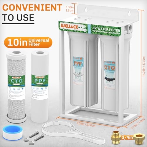External RV Dual Water Filter System Reduce 2PC dual system with bracket