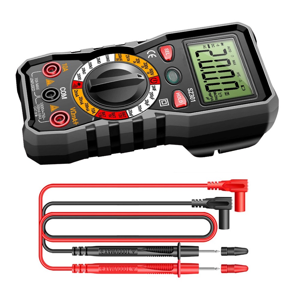 Portable Digital Multimeter Auto-Ranging AC DC Voltage Resistance Diode Test