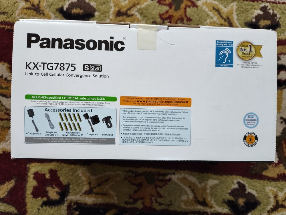 Panasonic KX-TG7875S Link2Cell Bluetooth Cellular Convergence Solution 5 Handset