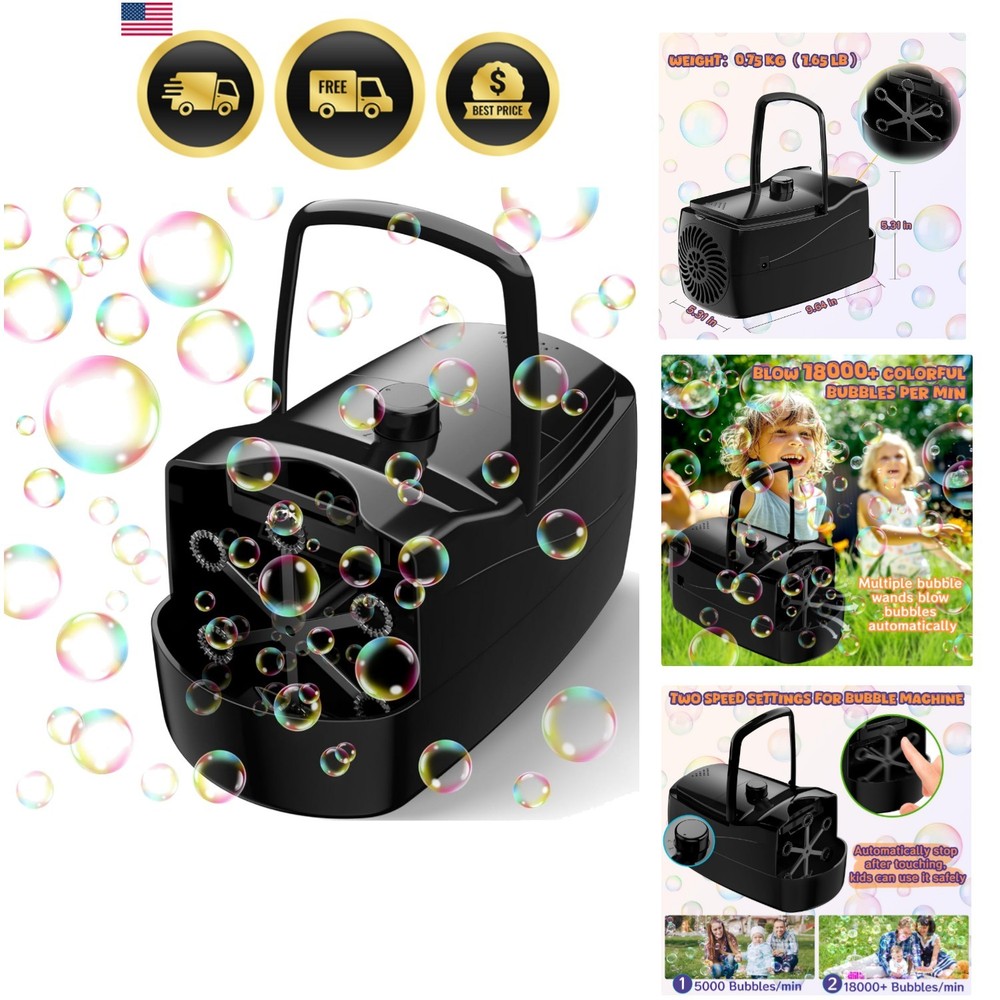 Bubble Machine, Automatic 18000+ Per Minute Big Bubbles Blower Maker for Kids...