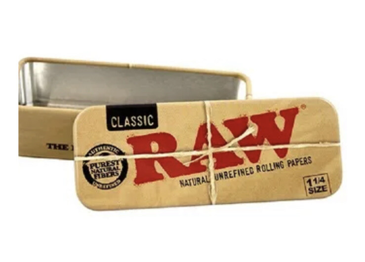 Authentic RAW Classic Cone Caddy Storage Container Rolling Papers w/ 2 RAW 1.25