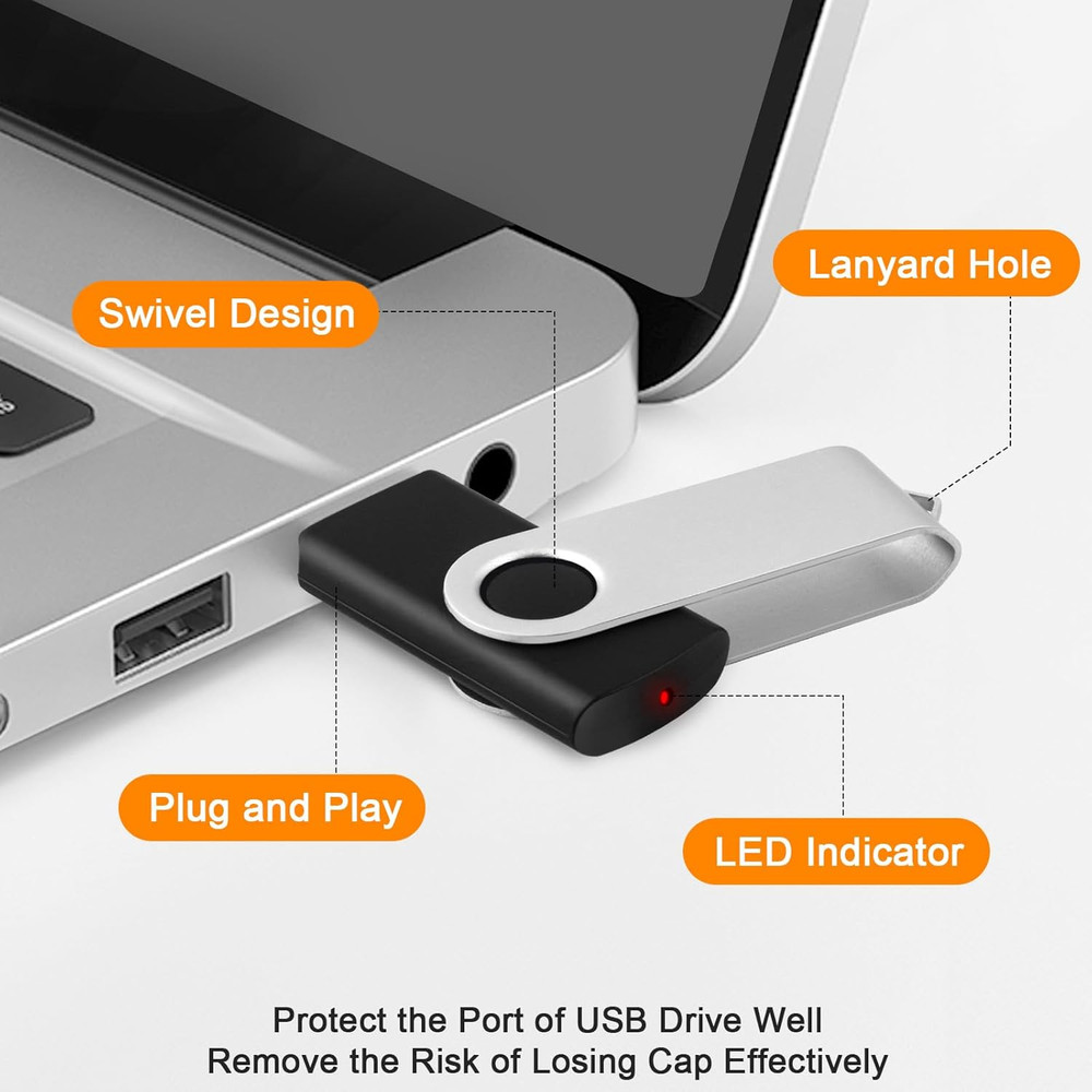 8GB Flash Drive 10 Pack Bulk USB Flash Drives, USB2.0 Thumb Drive USB Stick for