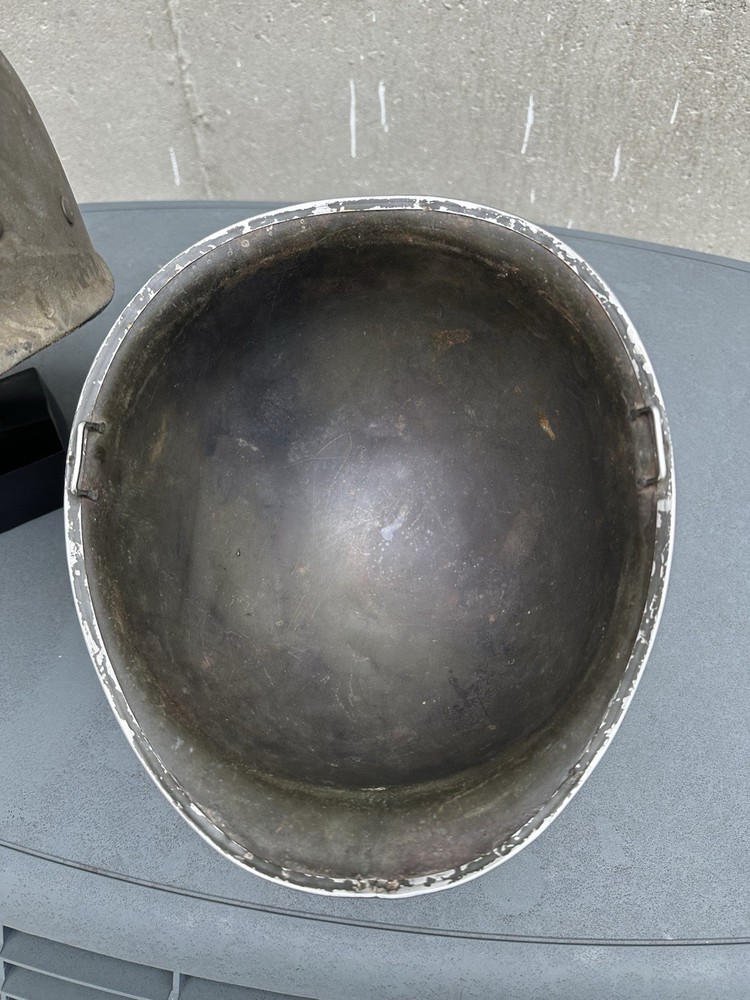 WW2 NAMED FIXED BALE HELMET MATCHED SET PAINTED INSIGNIA