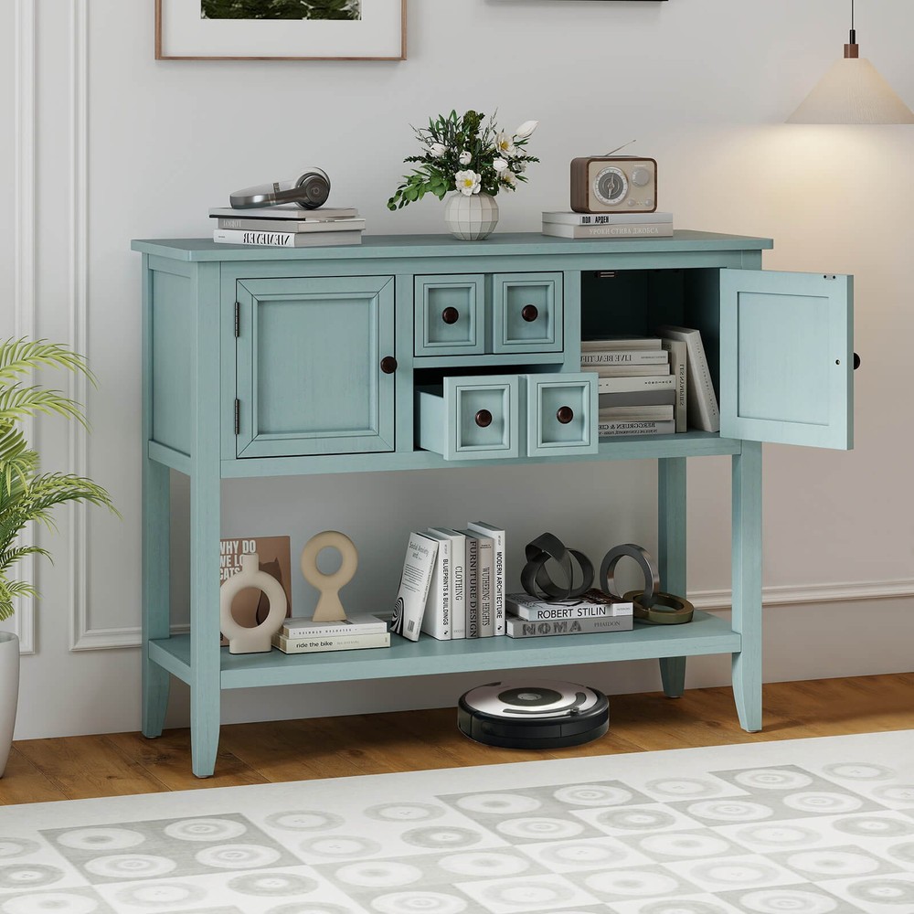 Buffet Sideboard Cabinet Entryway Console Table with 2 Doors and 2 Drawers