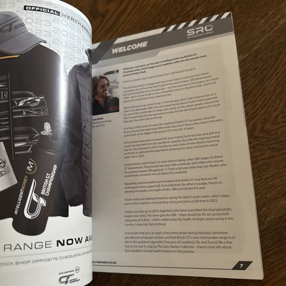 British GT Programme - April 2023 - Oulton Park - Pre owned