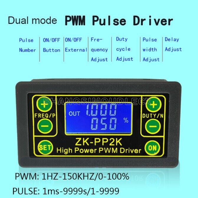 PWM Motor Speed Controller Regulator 8A 150W Adjustable Pulse Frequency Duty