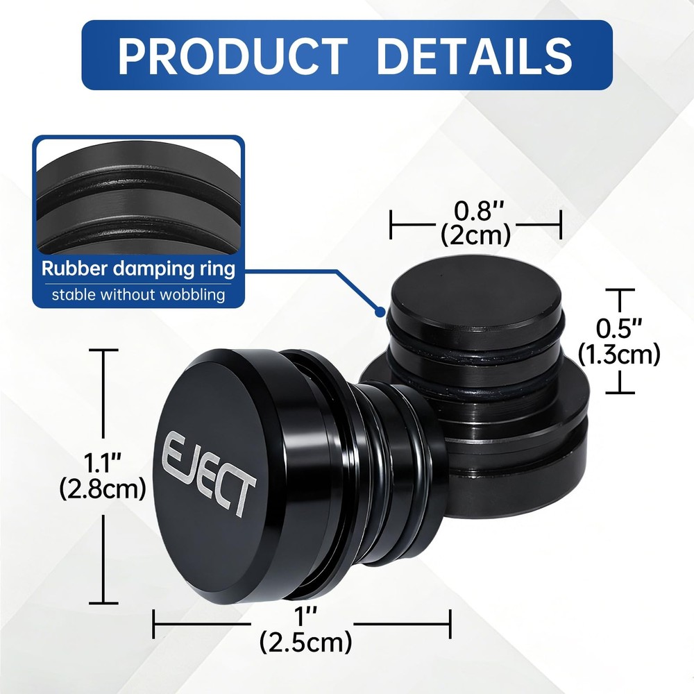 Cigarette Lighter Plug Cover Billet Aluminum Black-eject