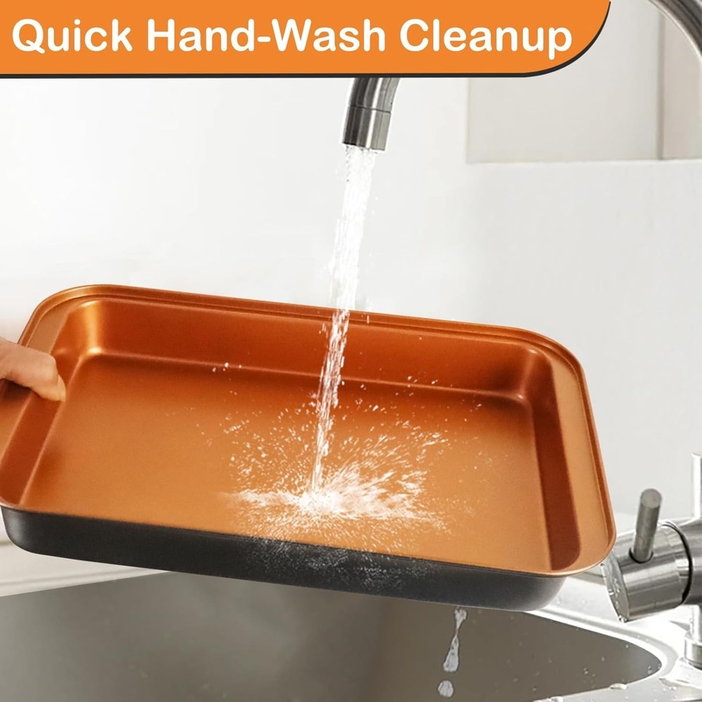 Baking Pans Set 6-Pieces, Non Stick Bakeware Set Stackable, with Cookie Sheet, M