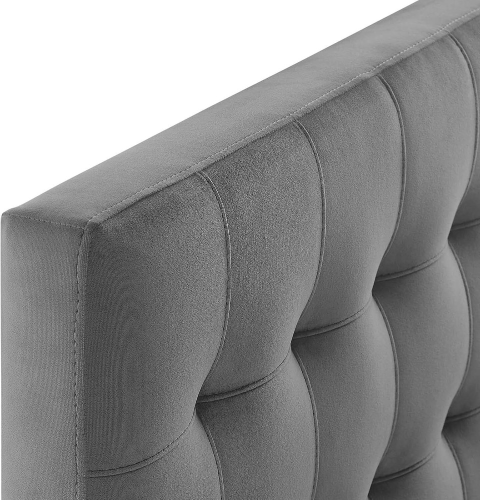 Modway Lily Biscuit Tufted Twin Performance Velvet Headboard, Gray