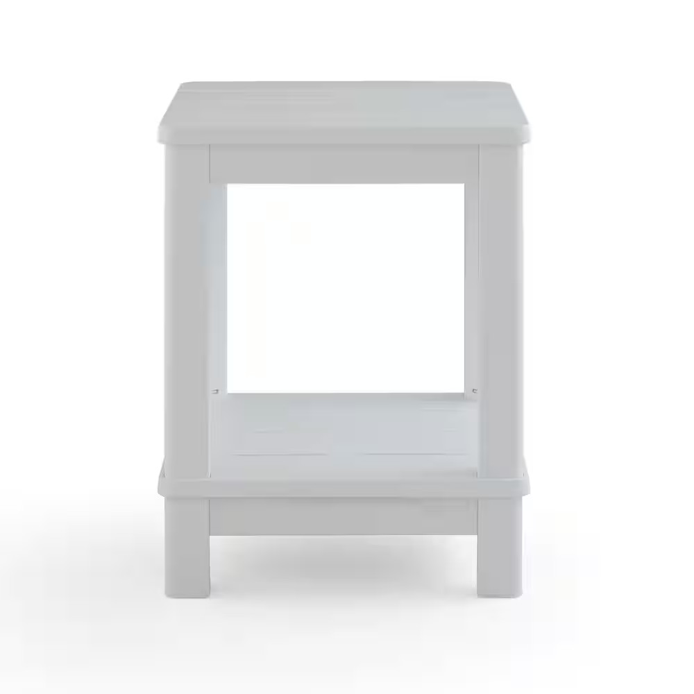 Deluxe 20 In. Resin White Square Patio Side Table with Storage