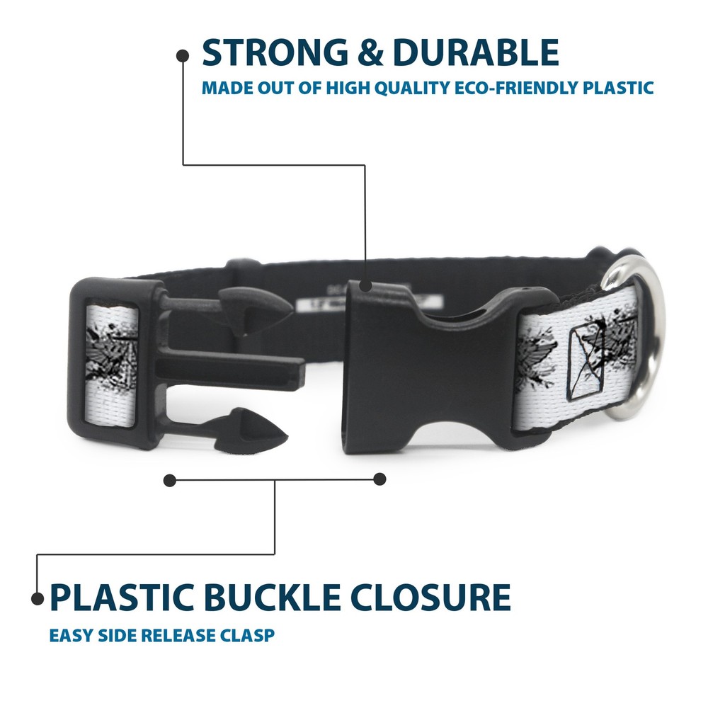 Plastic Clip Collar Phoenix Shield White Medium 11-16.5"