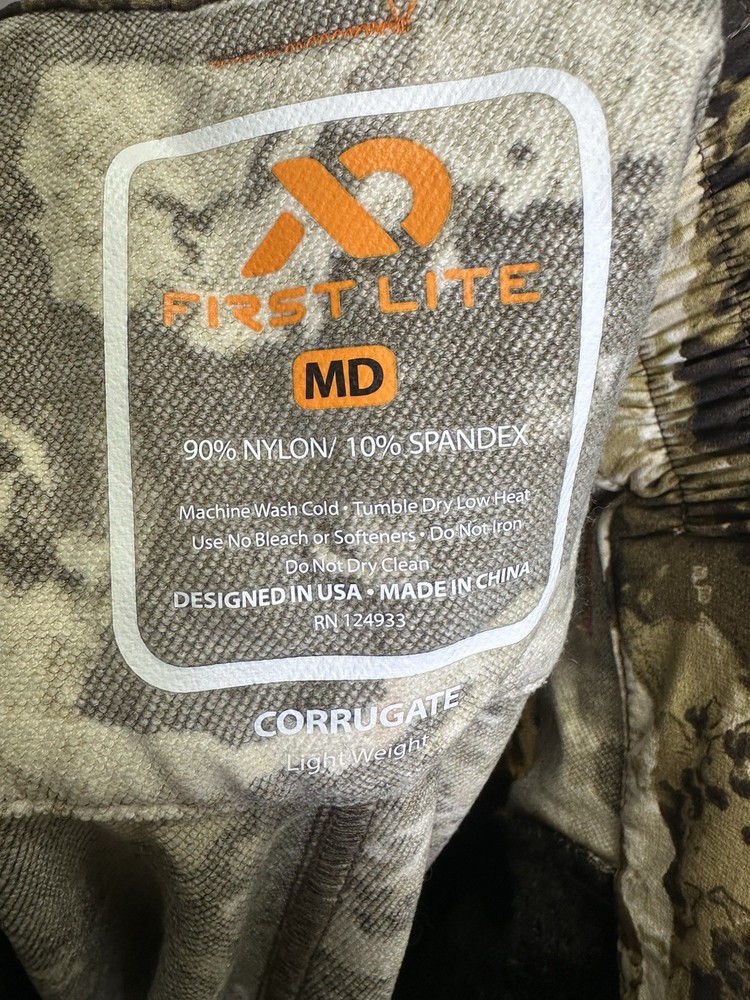 First Lite Corrugate Guide Pants Men's Medium Fusion Camo EUC