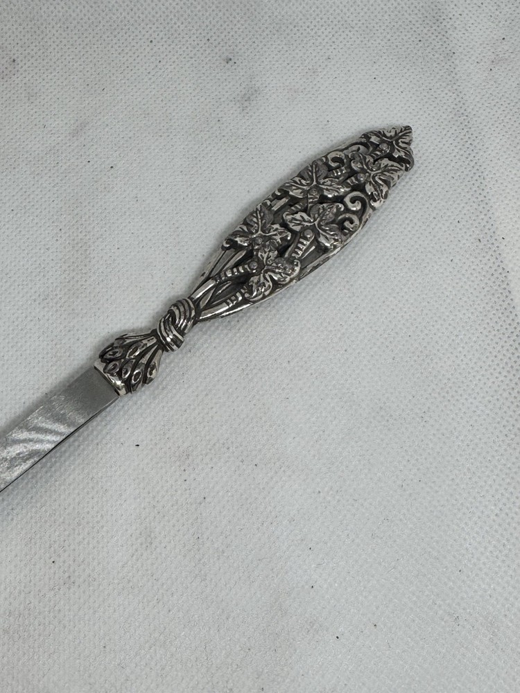 Cast Openwork Foliate Letter Opener Sterling Silver