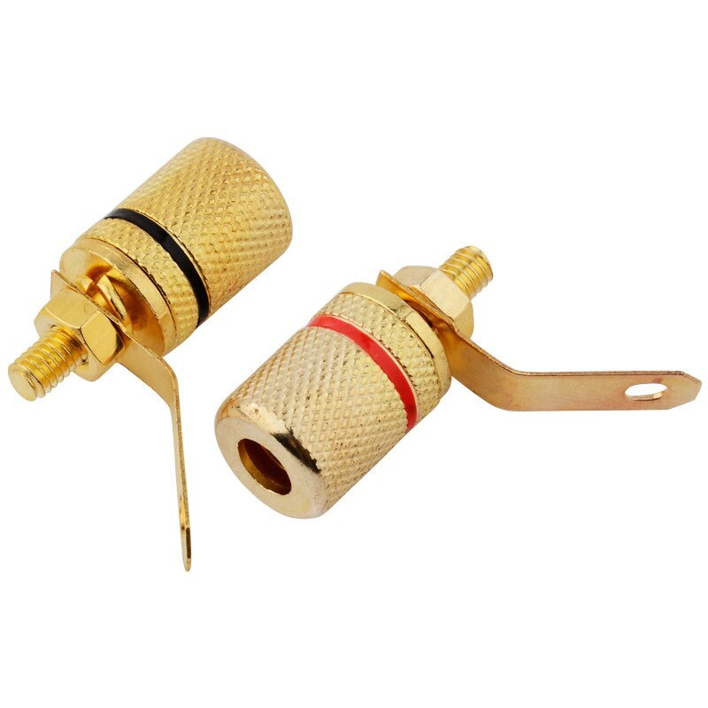 Gold Plated Amplifier Speaker Terminal Binding Post Banana Plug Socket Connector