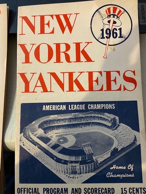 AUG 2 , 1961   New York Yankees Program - YANKEES VS A'S