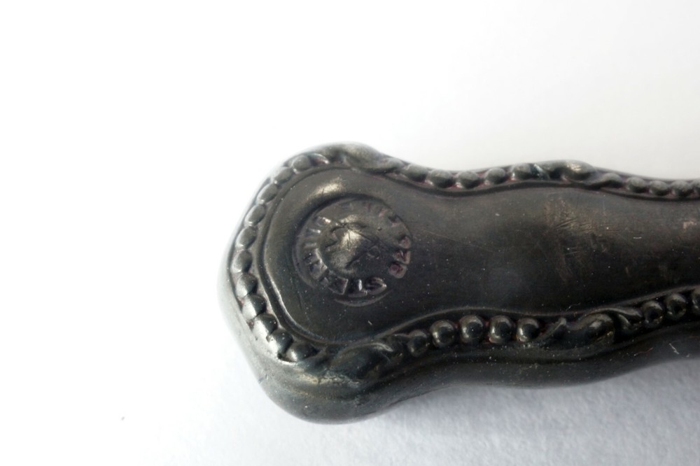 Vintage Sterling Silver Handle Shoe Button Hook 3 3/4" Long