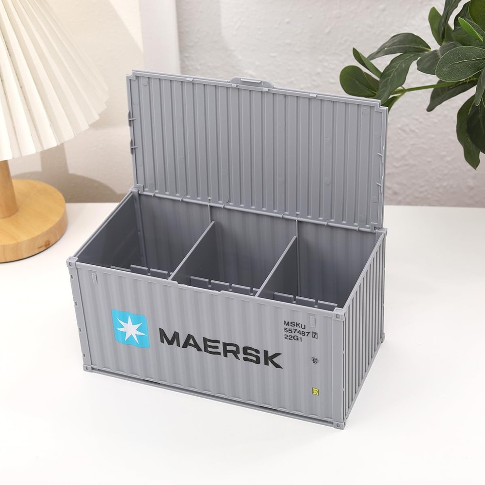 Container Desk Organizer,Industrial Style Desktop Organizer, Tabletop Storage...