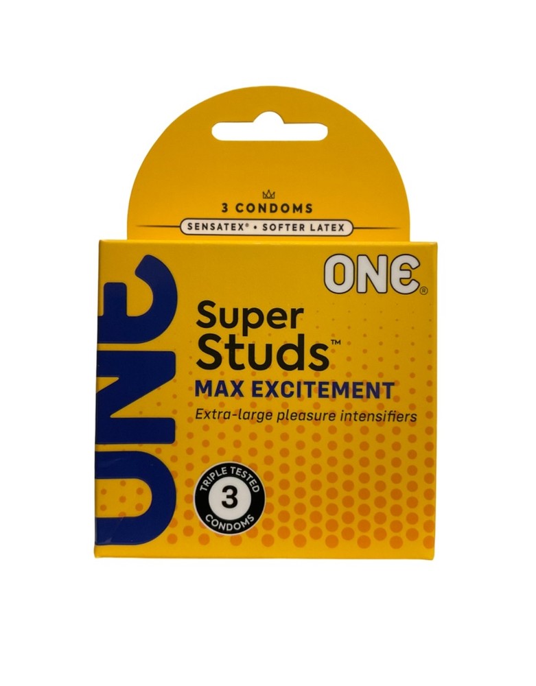 One Super Studs Condoms - Premium Latex - 3 count