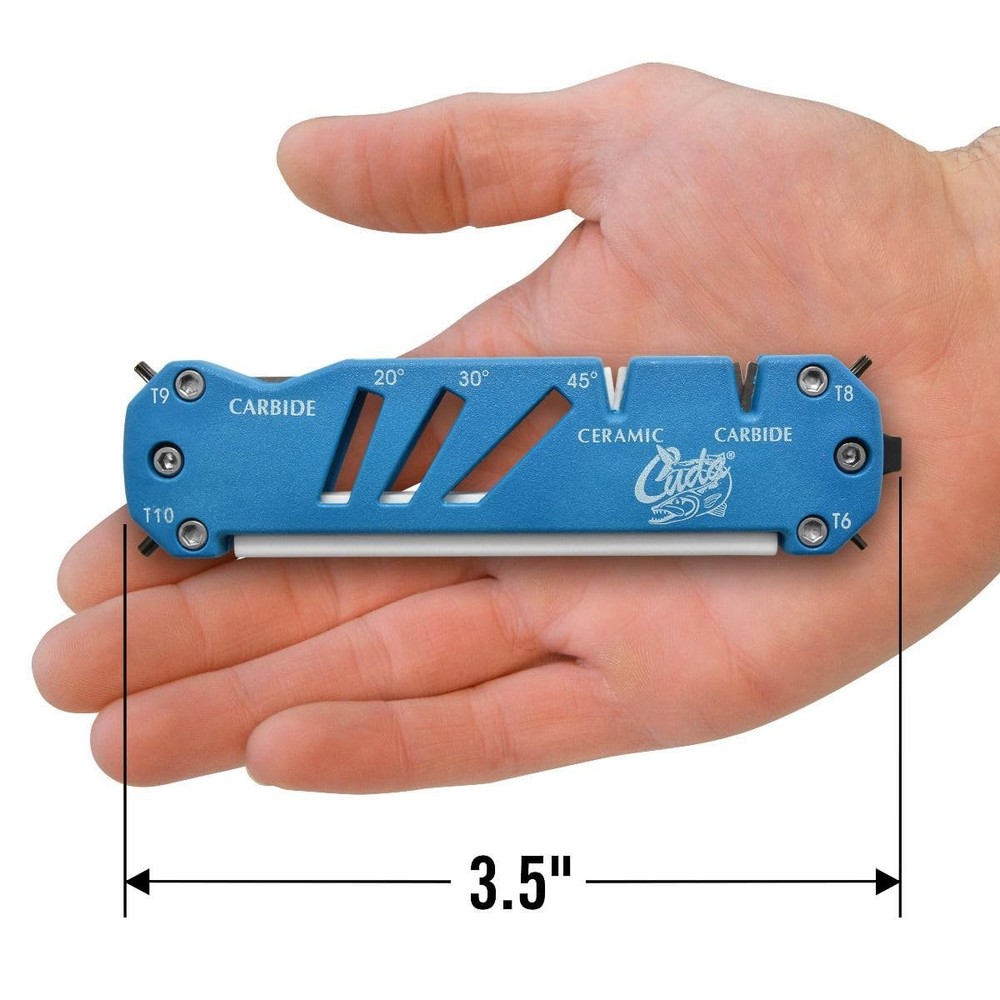 Cuda Knife Shear Hook Sharpener - Carbide & Ceramic Multi-Angle Fishing Tool