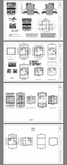 20x16 Tiny House -- PDF Floor Plan -- 599 sq ft -- Model 9A