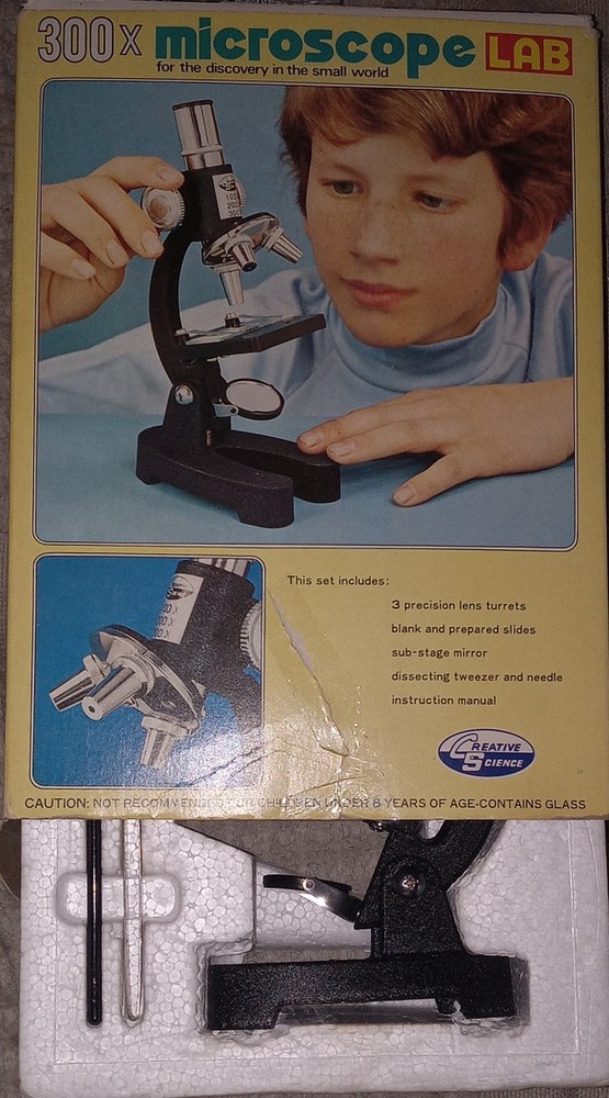 Vintage Creative Science 300 Power Microscope Lab set For Students!