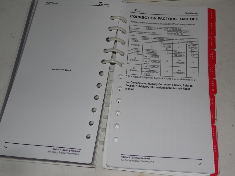 CAE Citation V Operating Handbook 2010