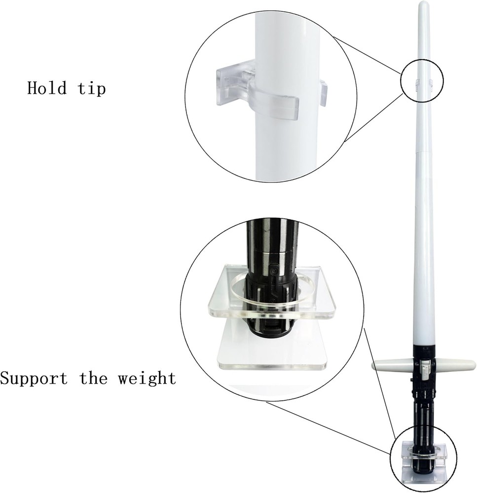 Clear Lightsaber Wall Mount with Hardware