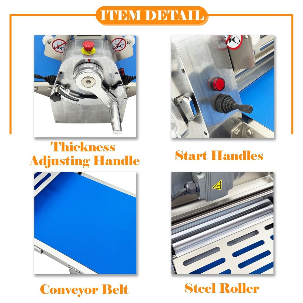 110V Commercial Dough Sheeter Foldable Dough Pressing Machine Pastry Sheeter