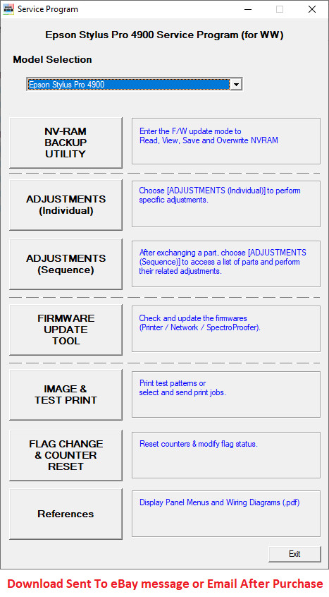 Epson Adjustment service Program ALL Models Stylus Pro SureColor +SM