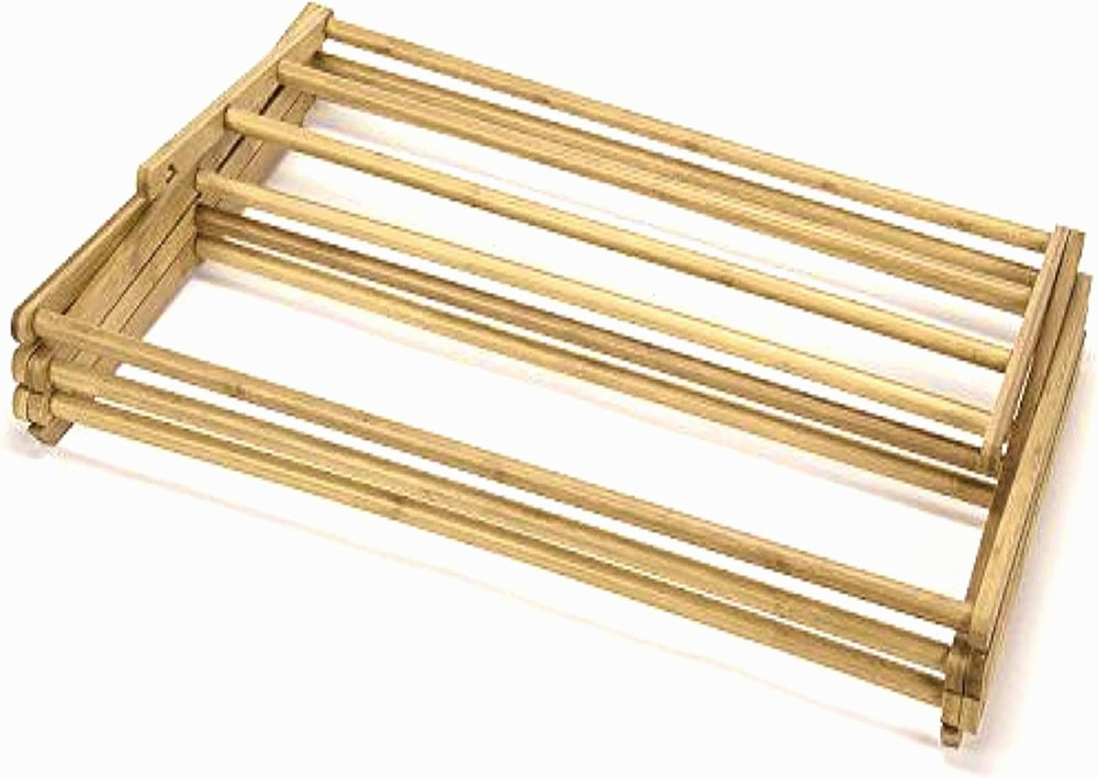 Collapsible Bamboo Clothes Drying Rack - Heavy Duty & Pre-Assembled
