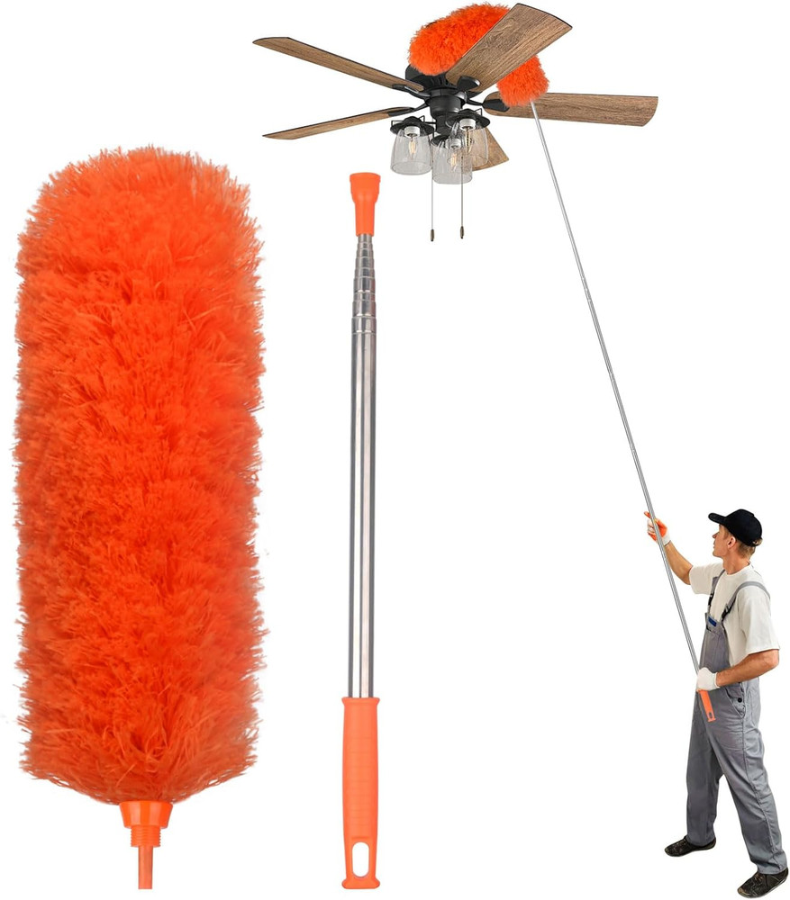 Microfiber Feather Duster Extendable Duster with 30'' to 100'' Telescoping Exten