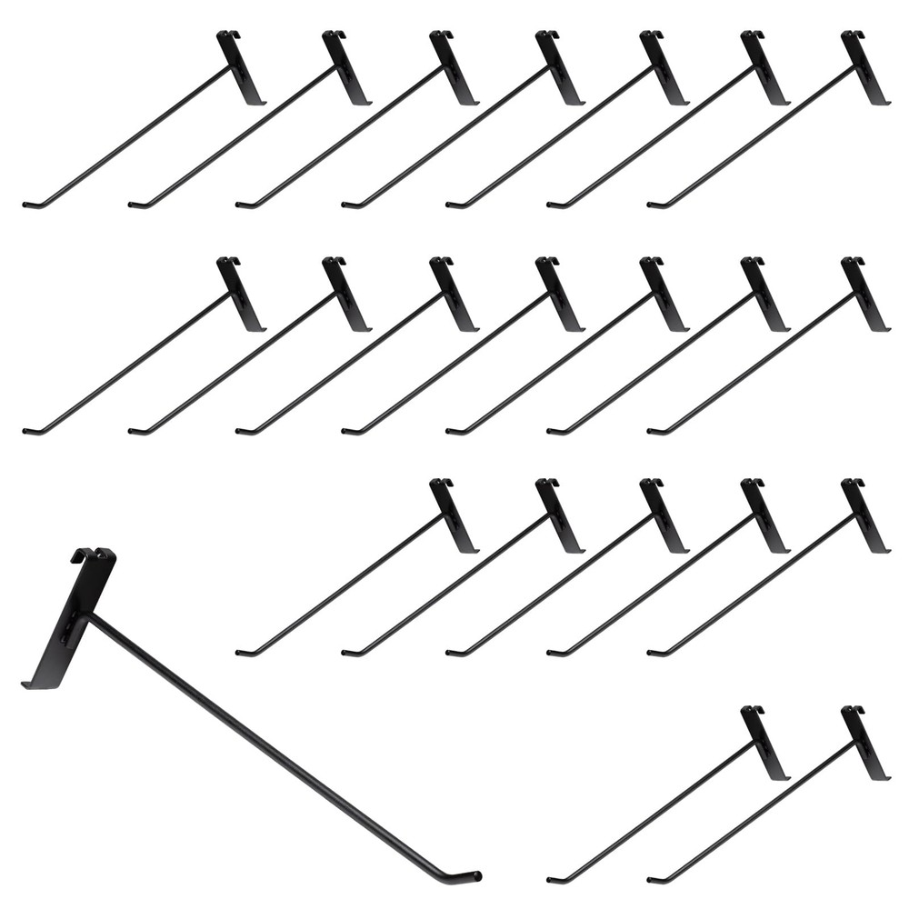 40 PCS 12 Inch Gridwall Hooks Grid Panel Hanging Display Retail Black