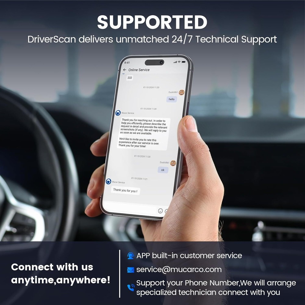 MUCAR DriverScan Bluetooth OBD2 Car Diagnostic Scanner Full System Active Test