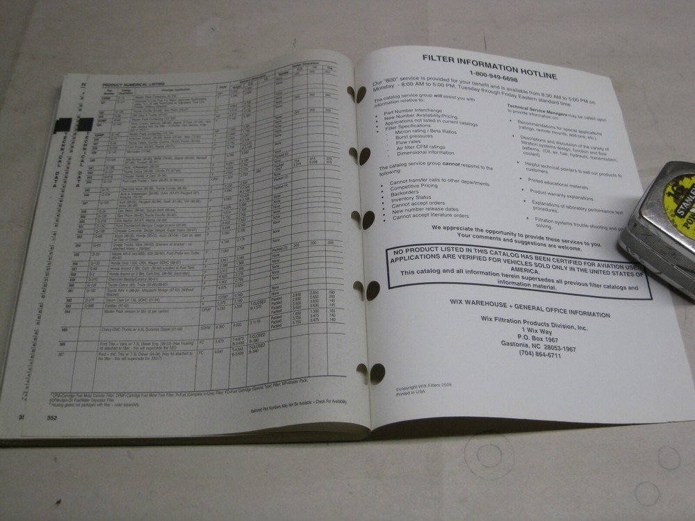 2008 Pro Tec filter application guide 99200 (May 2008)