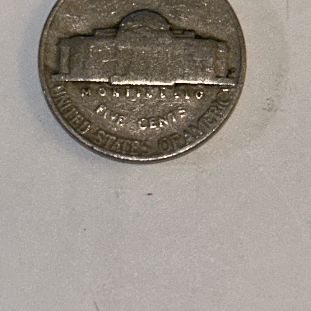 1946 D Jefferson Nickel Rare Post War Error Coin, Errors on Rim