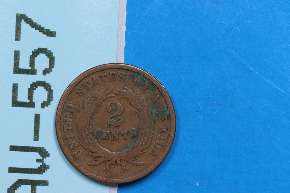 1864 2C TWO 2 CENT PEICE COPPER EARLY US TYPE COIN RW-557