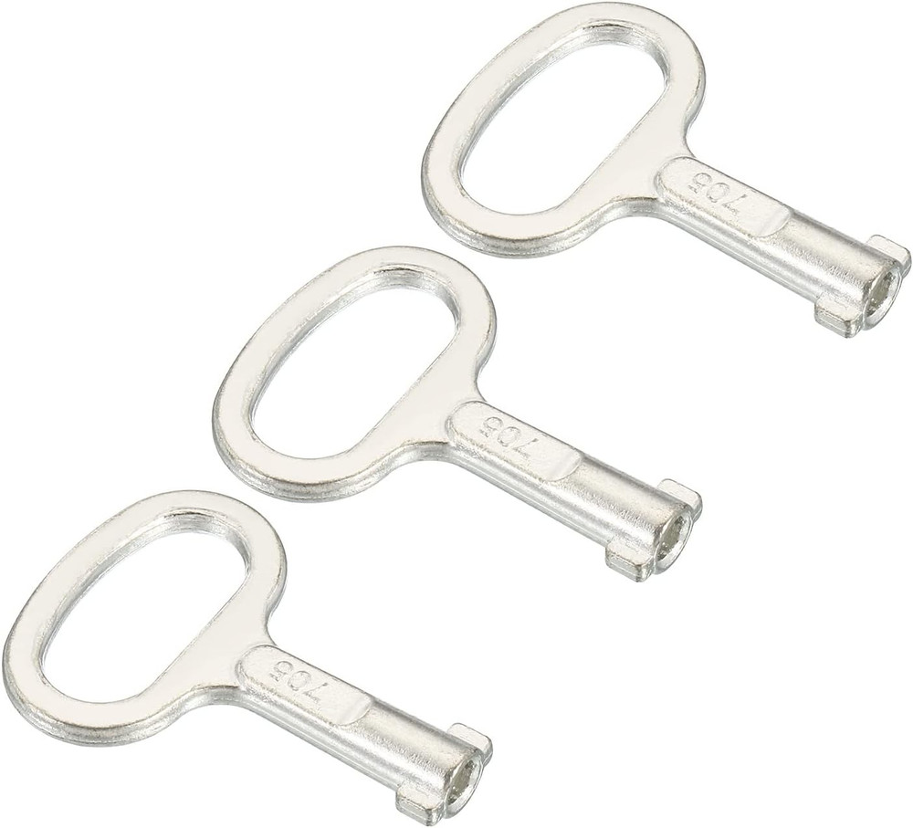 Key Shape Socket Spanner, 3 Pack for 0.45"X0.2" Panel Lock, Silver