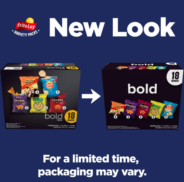 Frito Lay Bold, Mix Chips Variety Pack, 18 Count- Free Shipping