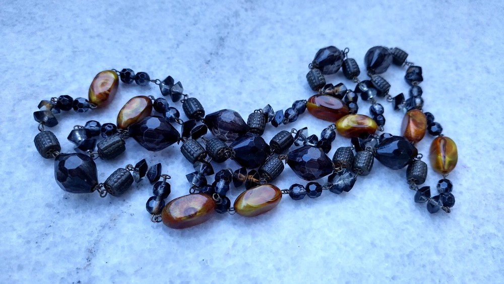 Long vintage plastic necklace