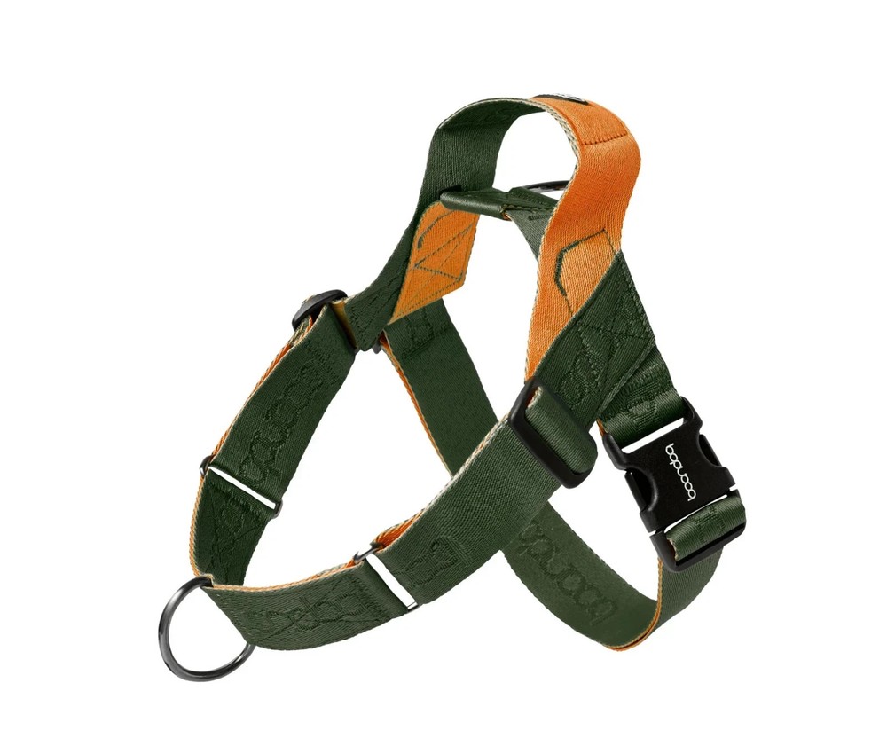 Dog Harness No Pull Premium Adjustable Reflective | Boondog 0109 Khaki Orange