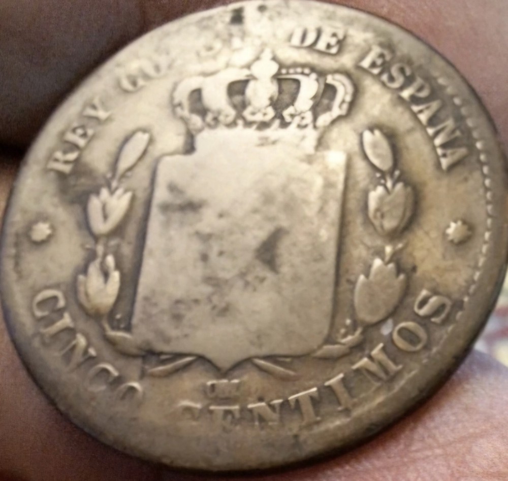 Spain 5 Centimos 1877 AG