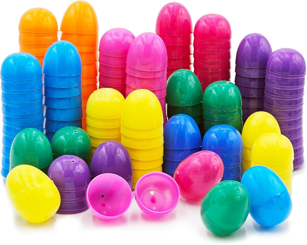 500-Pack Fillable Easter Eggs with Hinge Bulk Colorful Bright Plastic Easter Egg