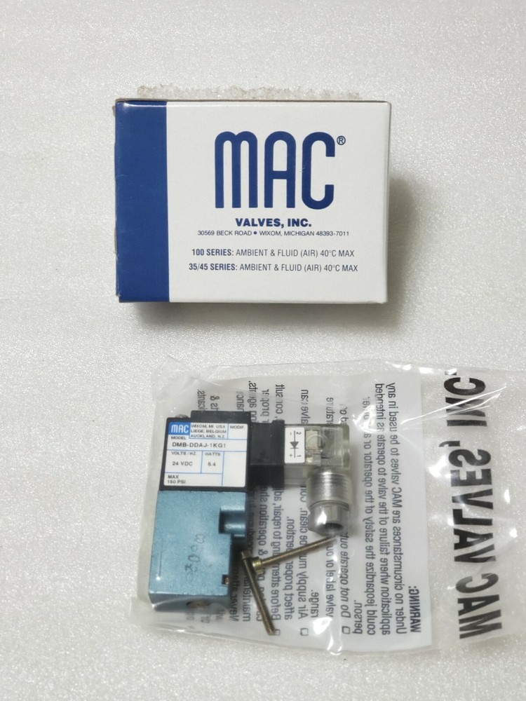 MAC VALVES INC DMB-DDAJ-1KG1 VALVE,SOLENOID VALVE 5.4WATT 120PSI 24VDC, N£W