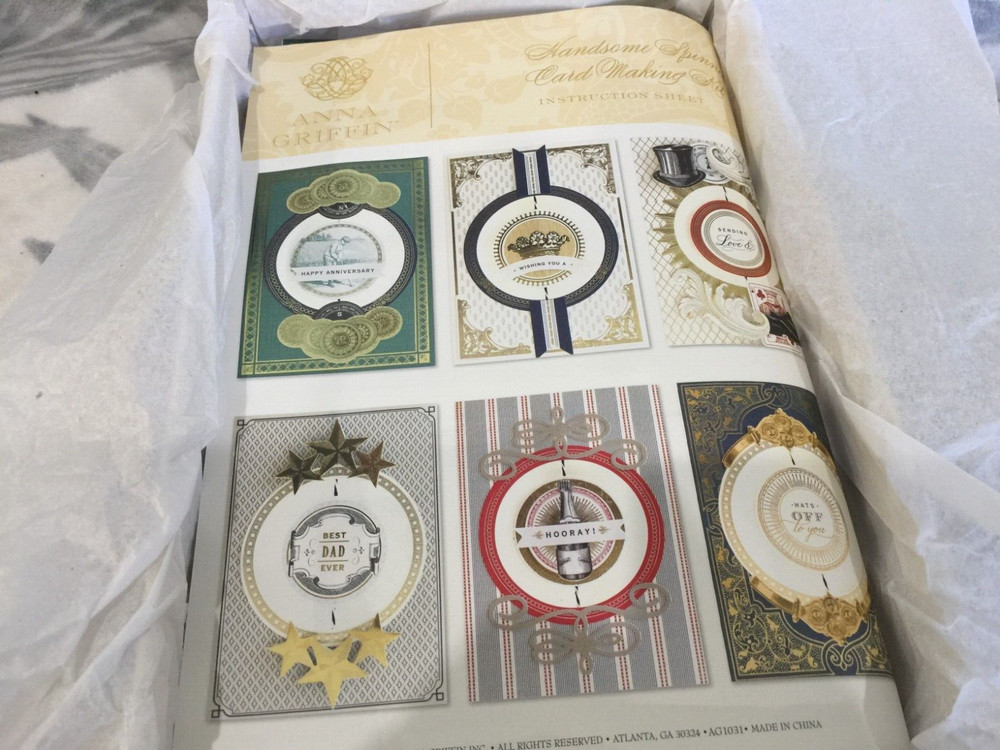 Anna Griffin Handsome Spinner Card Making Kit Make 20 custom 3D cards for him
