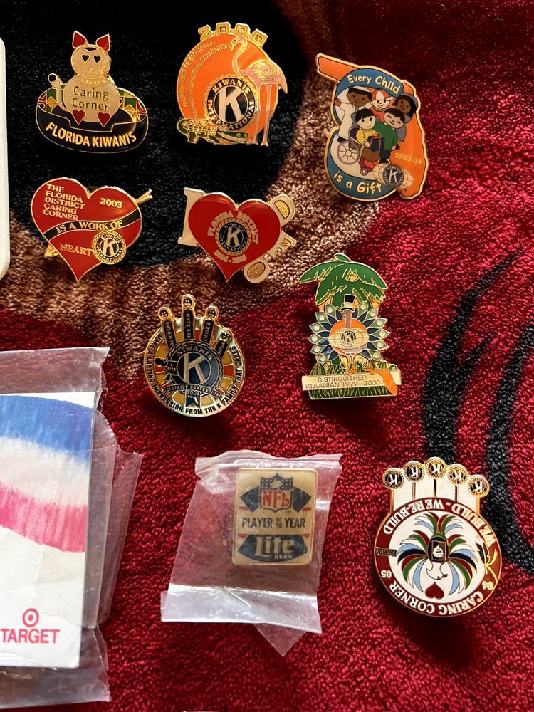 OLYMPIC PINS,BADGES,AND KIWANIS PINS