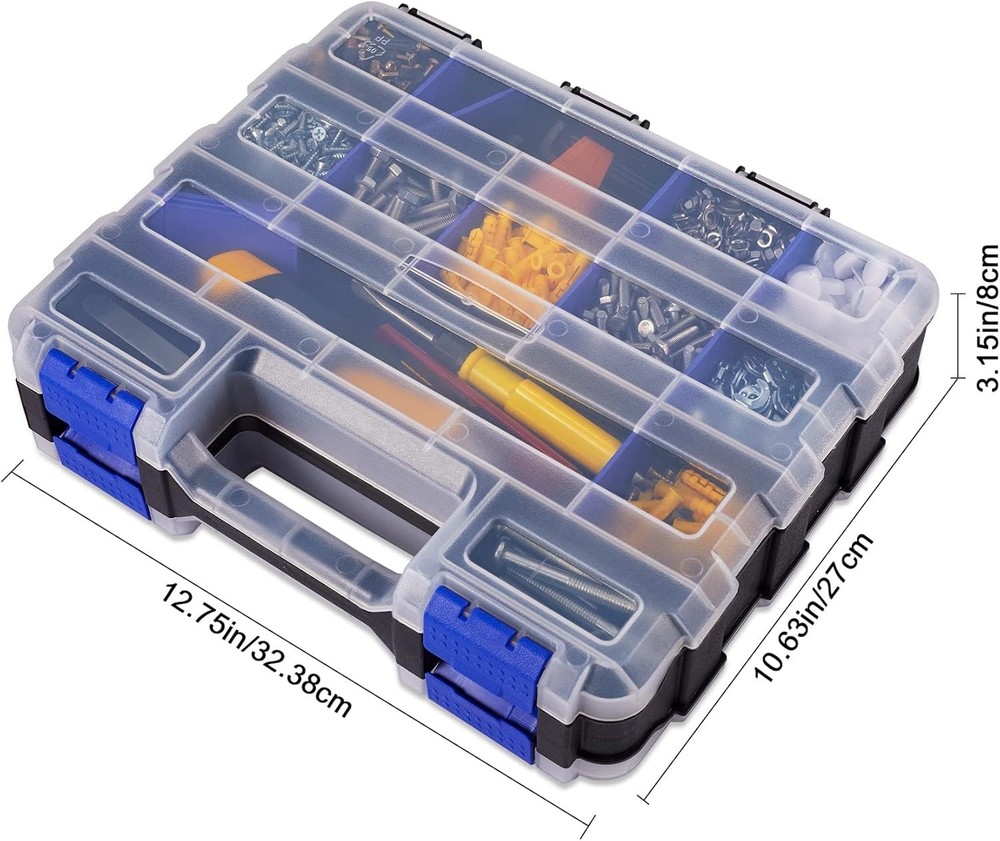 Blue Hardware Organizer with Removable Dividers