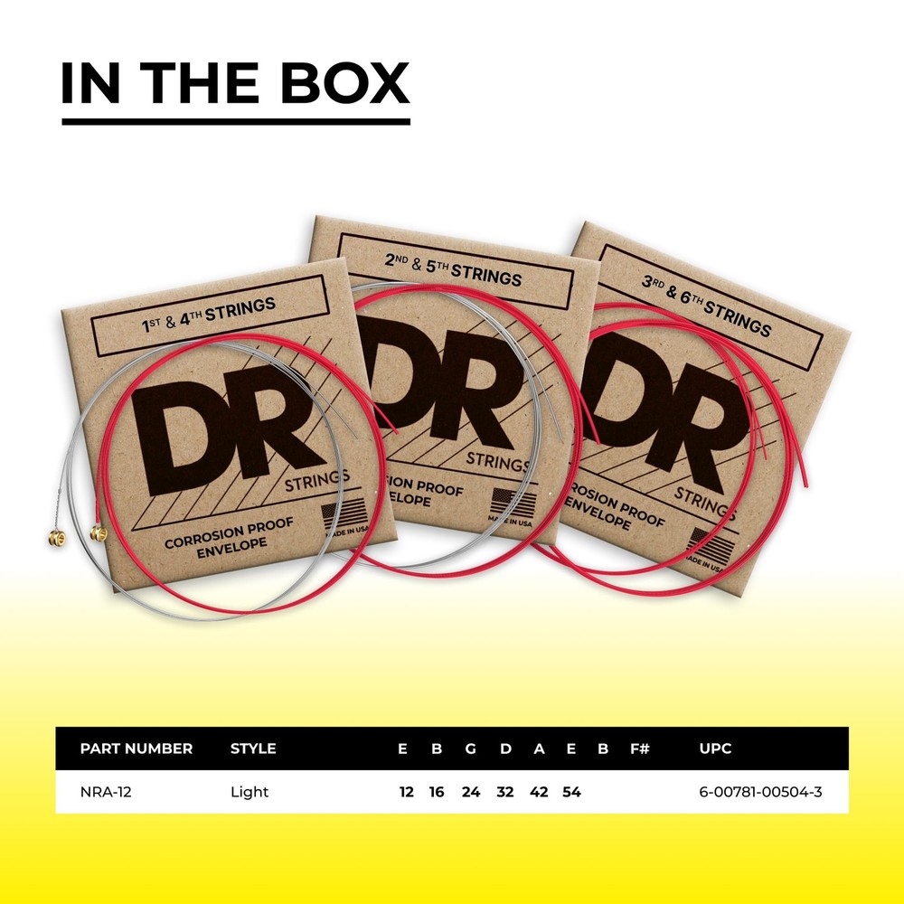 DR Strings NRA-12 Hi-Def Neon Black