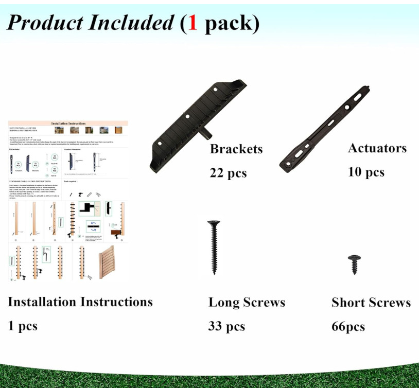 Explranltec Louver Bracket Kit, Deck Sunblind System, Shutters Hardware Syste...