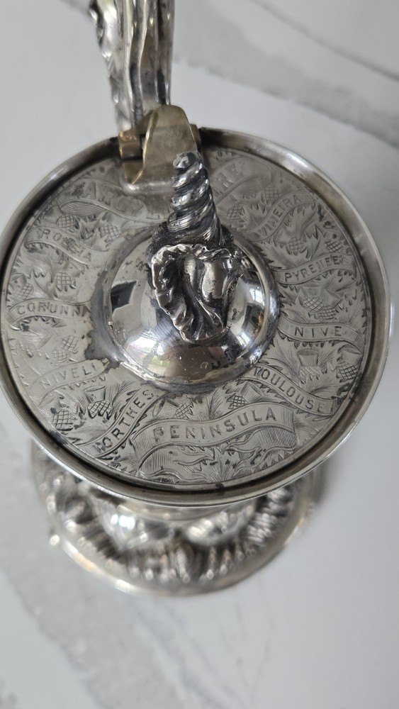 EXCEPTIONAL EXTRA LARGE GERMAN SILVER TANKARD
