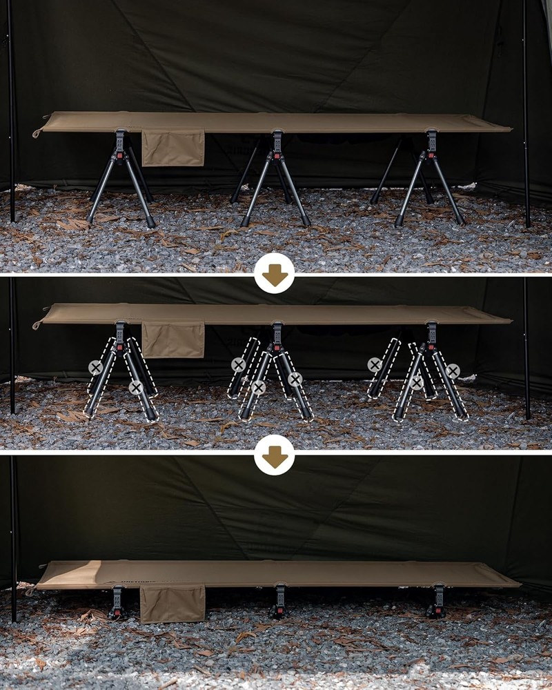SUPRANUBIS Camping Cot Height Adjustable W/ Cot Leg Extenders Strong Support